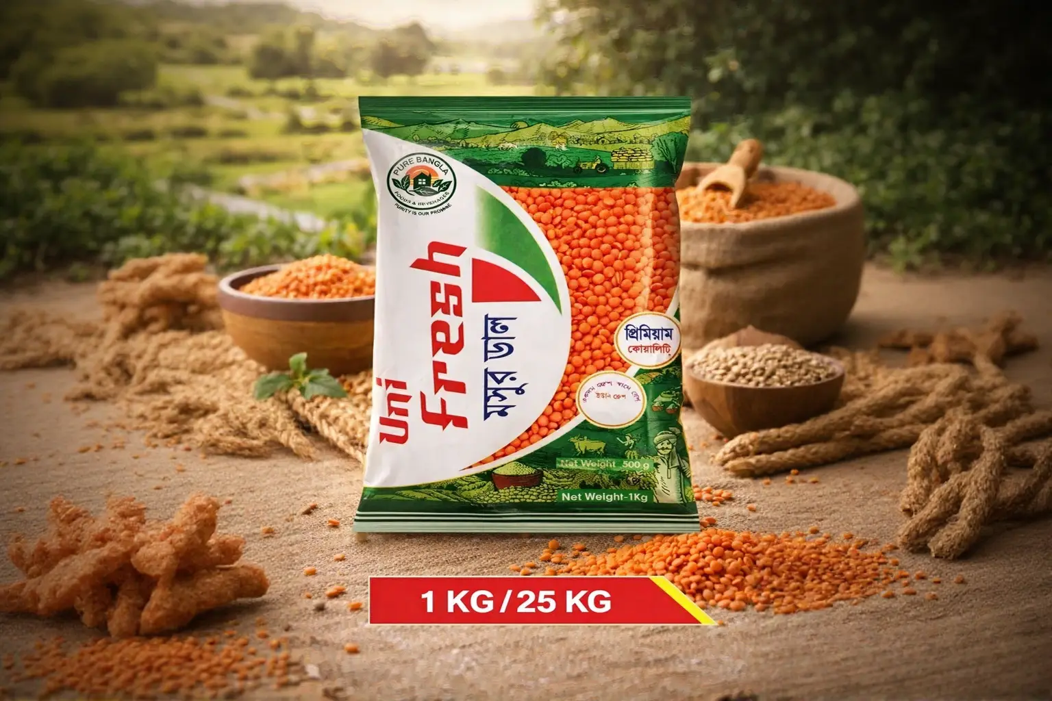 Uni Fresh Lentils (Red)